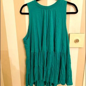 Free People XS green tunic shirt